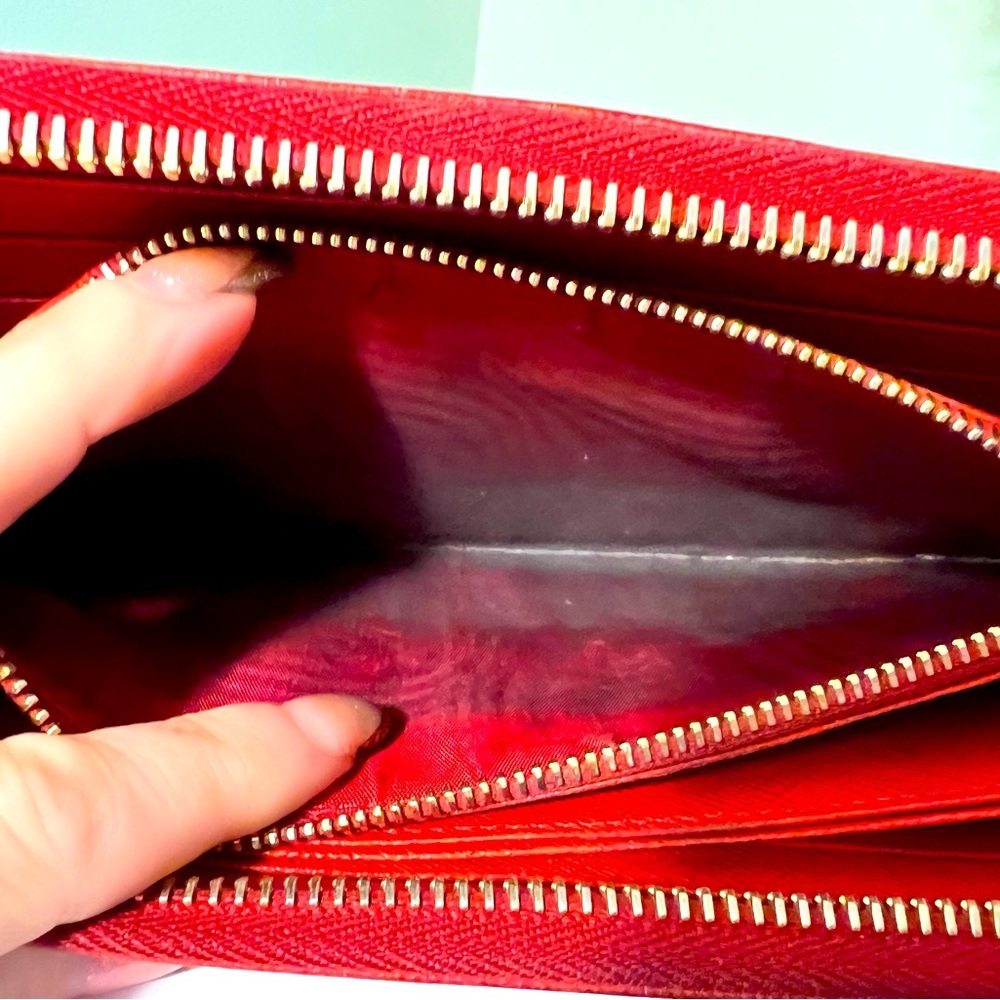 Prada Scarlet Saffiano Leather Wallet AS IS - Picture 10 of 10